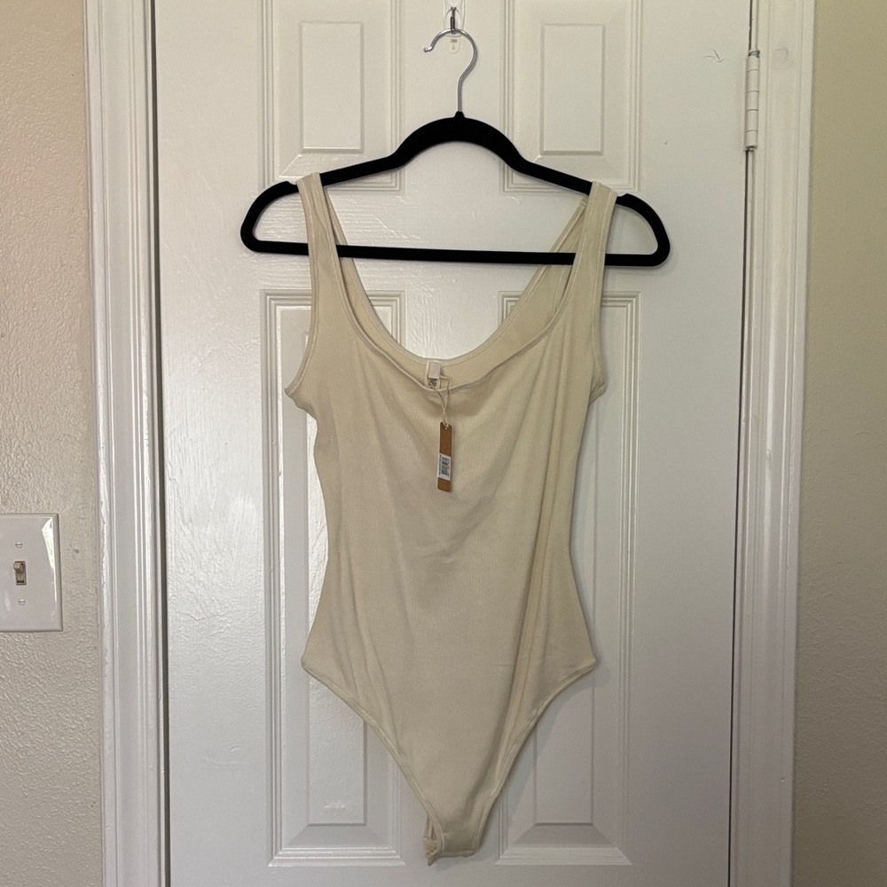 Skims Cotton Ribbed Tank Bodysuit (XL)